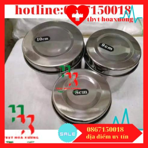 Hộp Inox Đựng Bông Cồn Y Tế Bông Tẩy Trang - Dụng Cụ Y Tế, Spa, Thẩm Mỹ Viện Huyền Trang