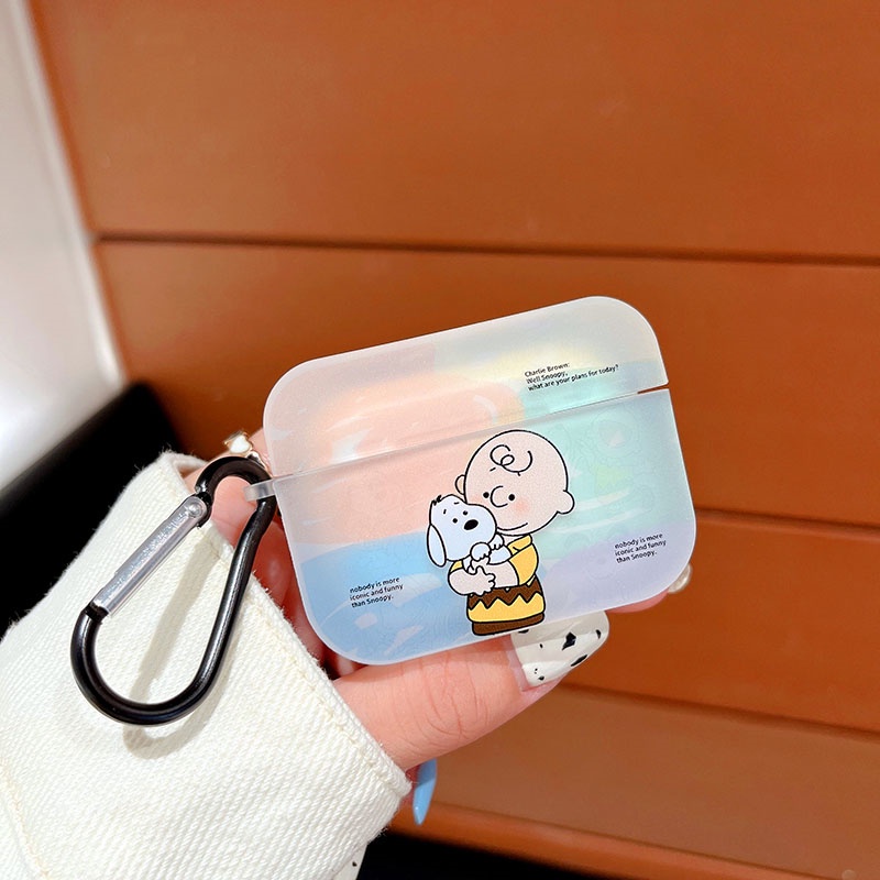 Vỏ Bảo Vệ Hộp Sạc Tai Nghe Bluetooth Không Dây Airpods1 / 2 3 Pro Air Pods Pro 3 Hình Snoopy Charlie Dễ Thương Ốp