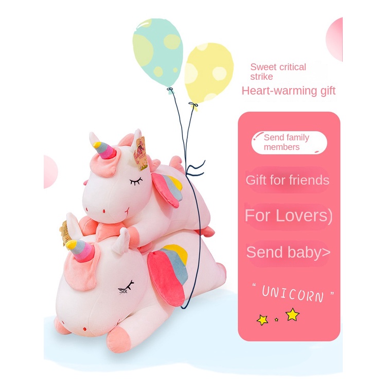 Thú Nhồi Bông Hình Kỳ Lân Màu Hồng Dễ Thương