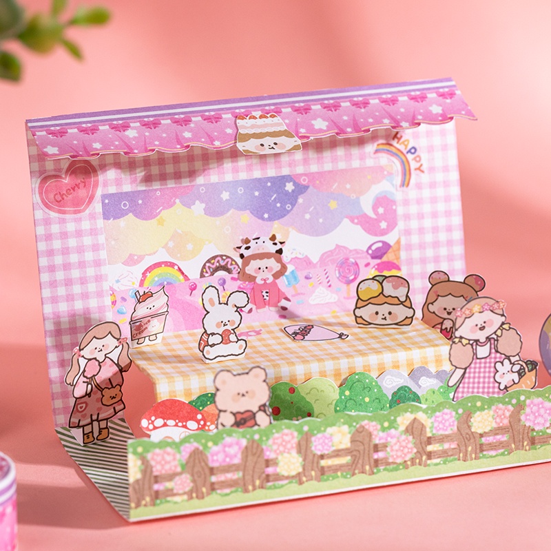 Băng Keo Giấy In Họa Tiết Hoạt Hình Nhật Bản 12 Kiểu Dùng Trang Trí Thủ Công