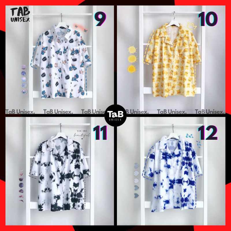 Áo Sơ mi họa tiết Form Rộng (nhiều mẫu) - TAB UNISEX