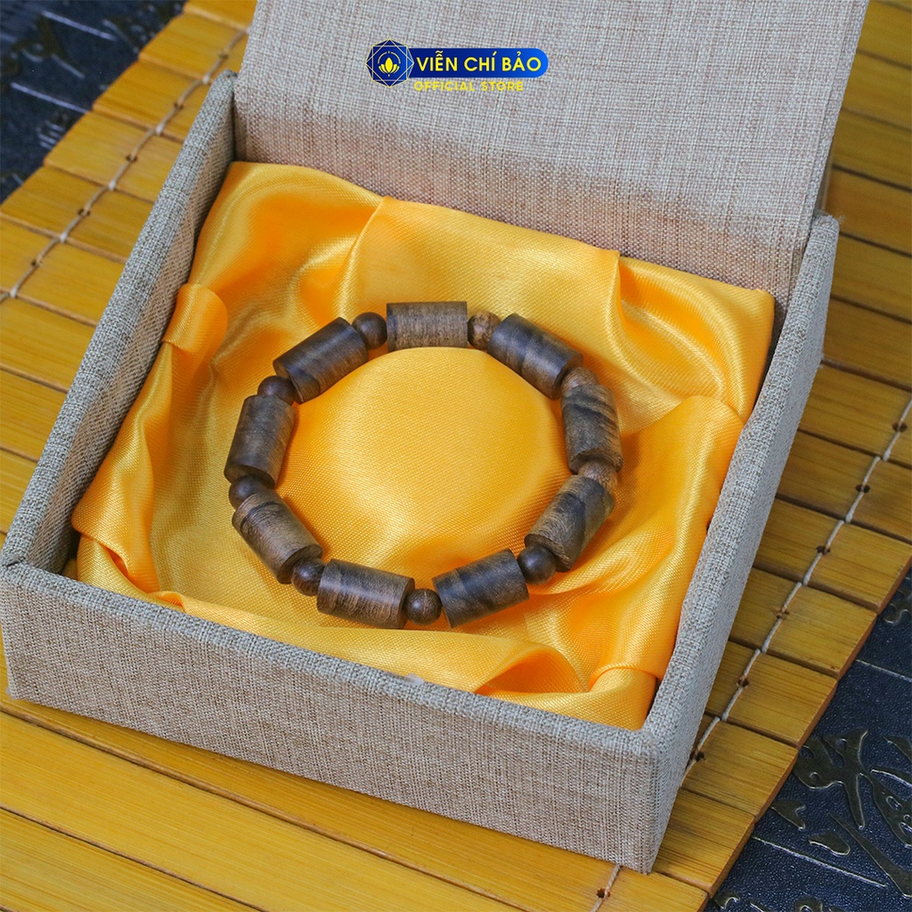 Vòng tay Trầm Hương nam nữ Trầm Indo đốt trúc 10mm thời trang phụ kiện trang sức Viễn Chí Bảo V000483
