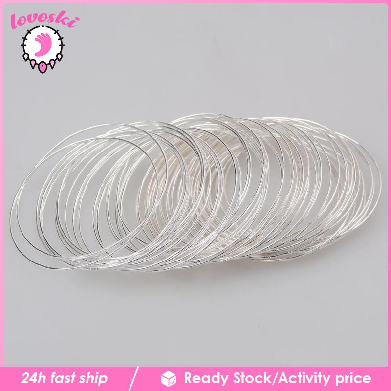 [Lovoski] Set 50 Vòng Tay Hợp Kim Bạc Phong Cách Ấn Độ Cho Nữ