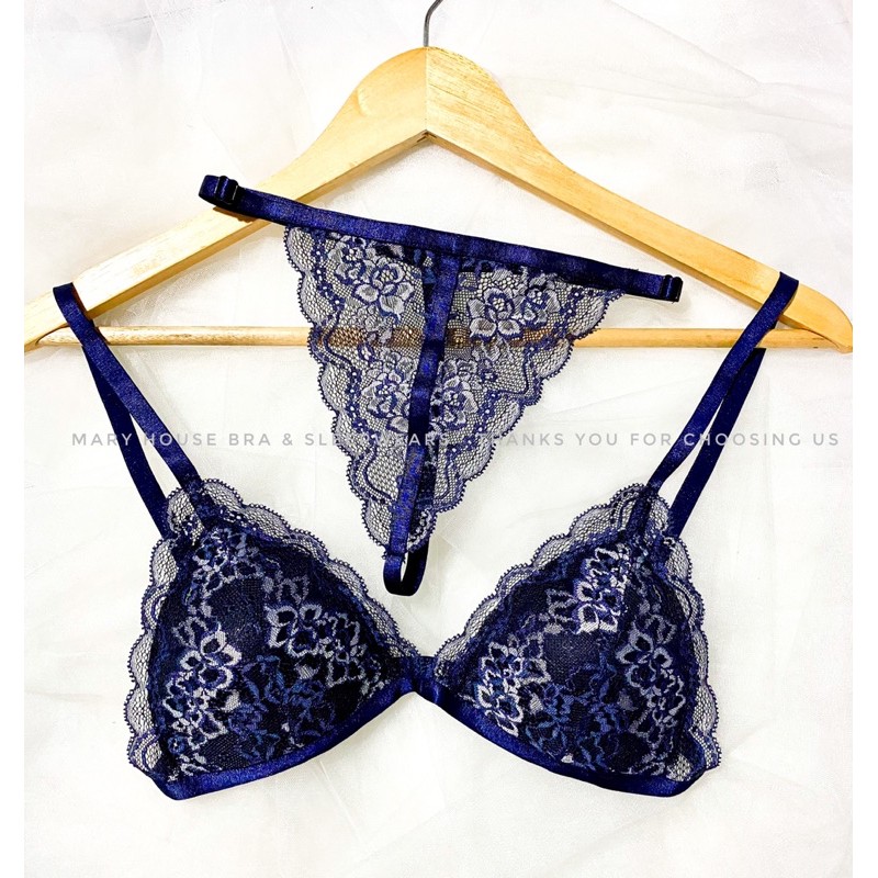 Bộ Đồ Lót Ren Mút Ngực Quần Lọt Khe Mary House Bra & Sleepwears