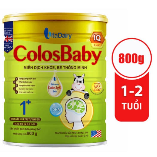 Sữa Colosbaby IQ gold 1+ Lon 800g quét mã QR
