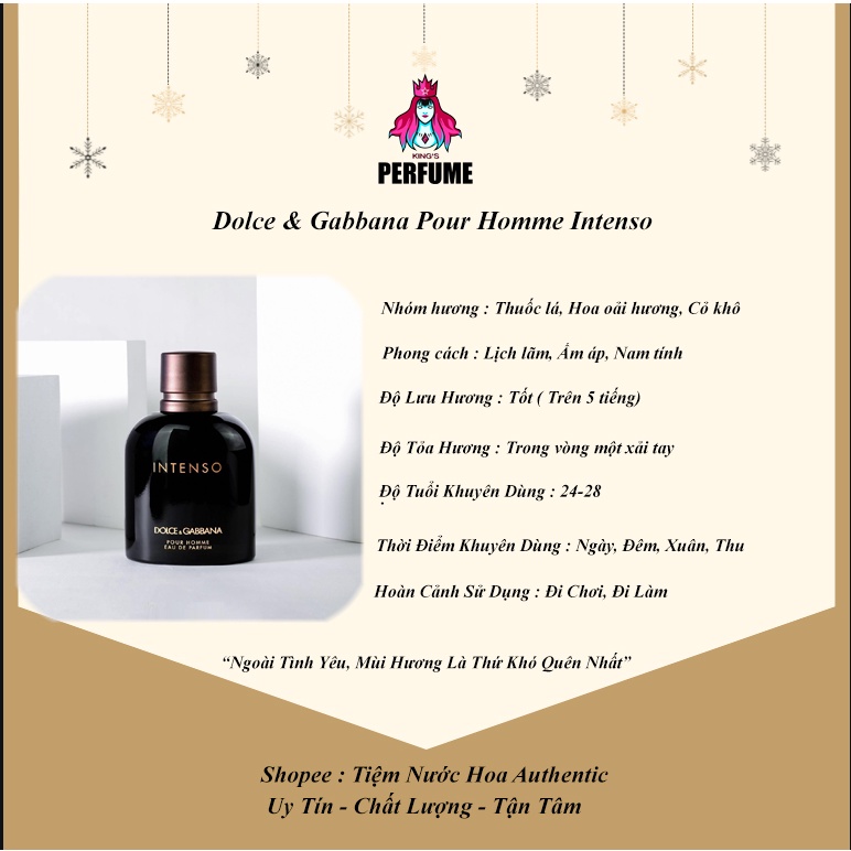 {Chính Hãng} Nước Hoa Nam 𝐃𝐆 𝐈𝐧𝐭𝐞𝐧𝐬𝐨 𝐏𝐨𝐮𝐫𝐡𝐨𝐦𝐞