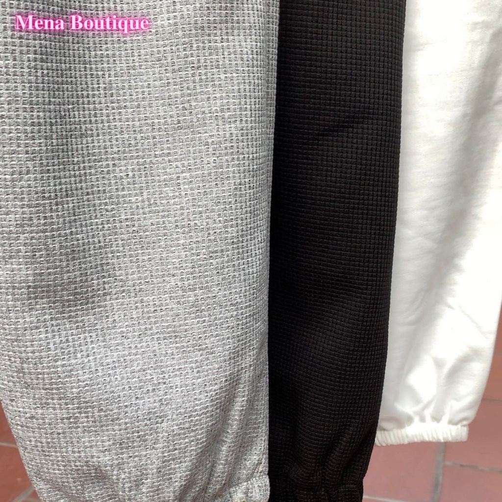 Quần Jogger Nỉ Tổ Ong MENA Boutique Bigsize Cạp Chun Lưng Cao Có Dải Rút Co Dãn Thoải Mái