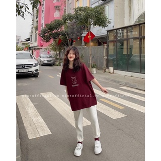 Áo phông gấu clever đỏ thẫm
