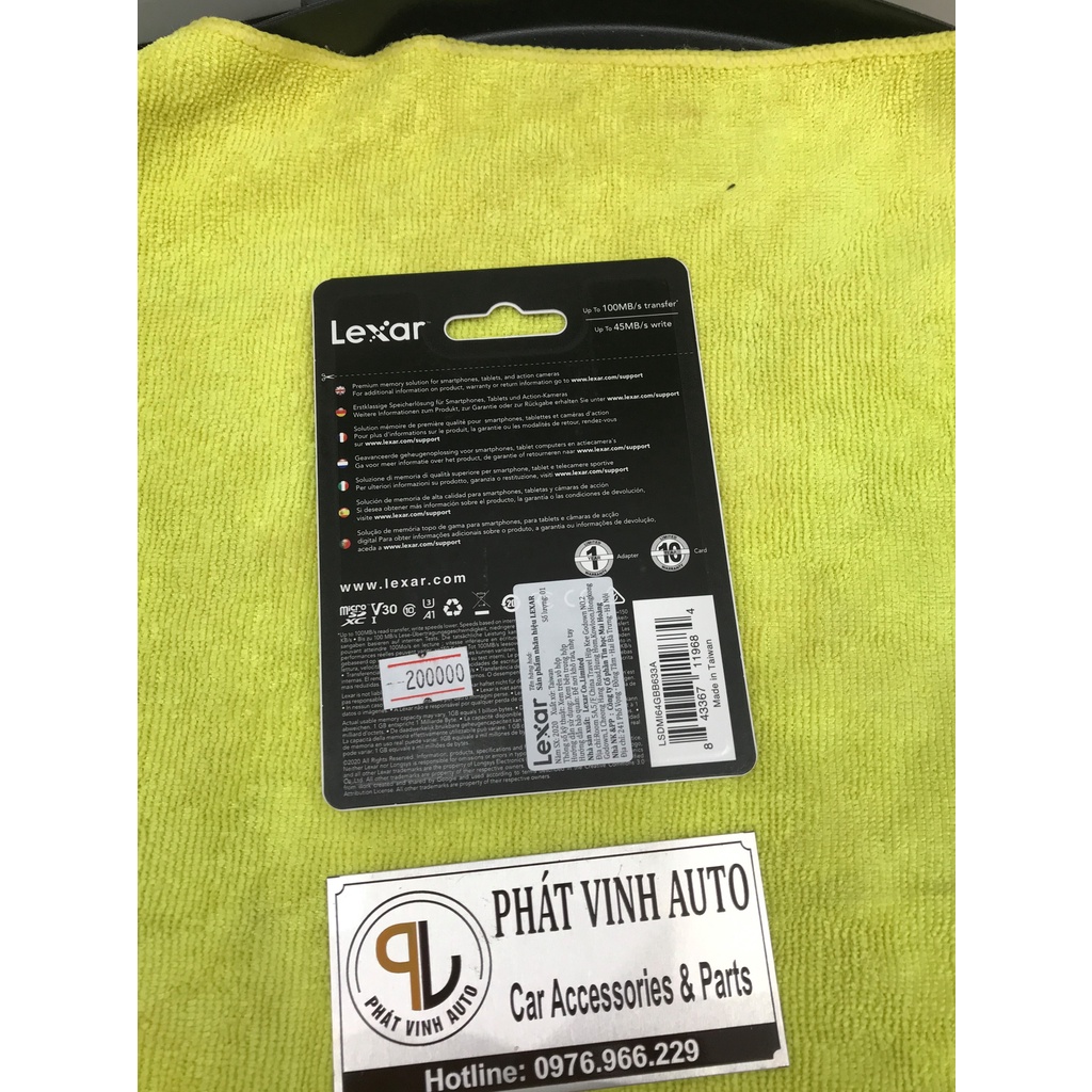 Thẻ nhớ 64GB MicroSDXC Lexar 633x A1 V30 95/45 MBs | BigBuy360 - bigbuy360.vn