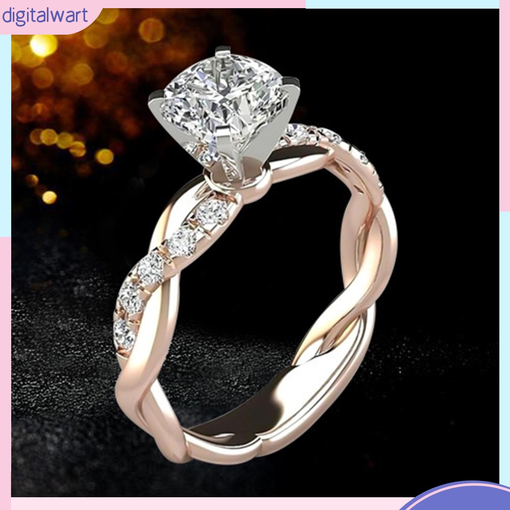Nhẫn hợp kim đính đá zircon thời trang sang trọng dành cho nữ