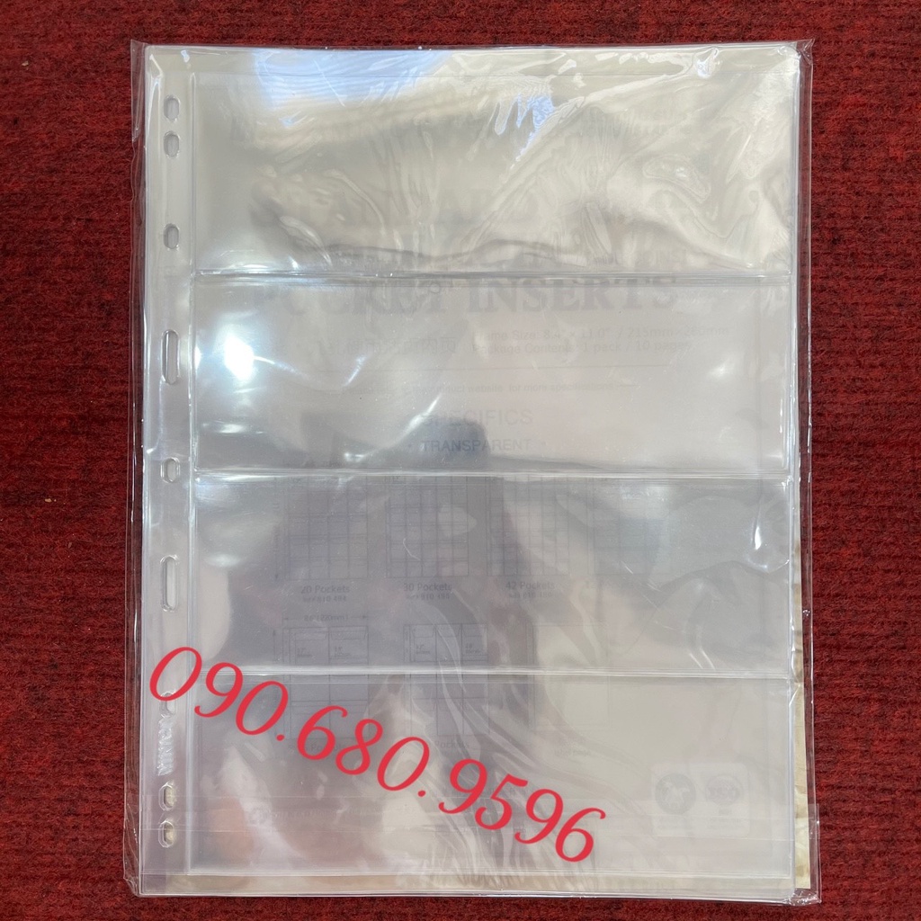 Combo 10 Lá Phơi Đựng Tiền 4 Ngăn Trong Suốt, Chính Hãng Mingt - PCCB