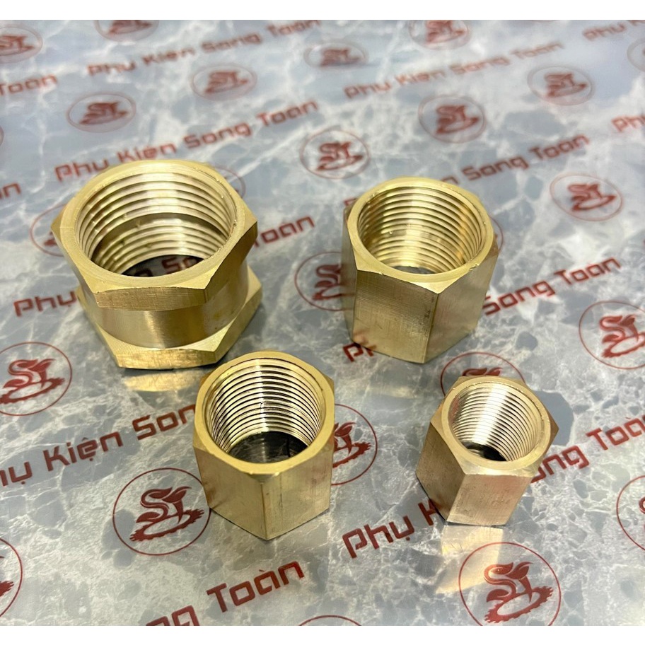 [HAI REN TRONG] Khớp nối măng sông thu đều ren dân dụng BSP hệ G bằng đồng Brass pipe fitting socket reducing coupling