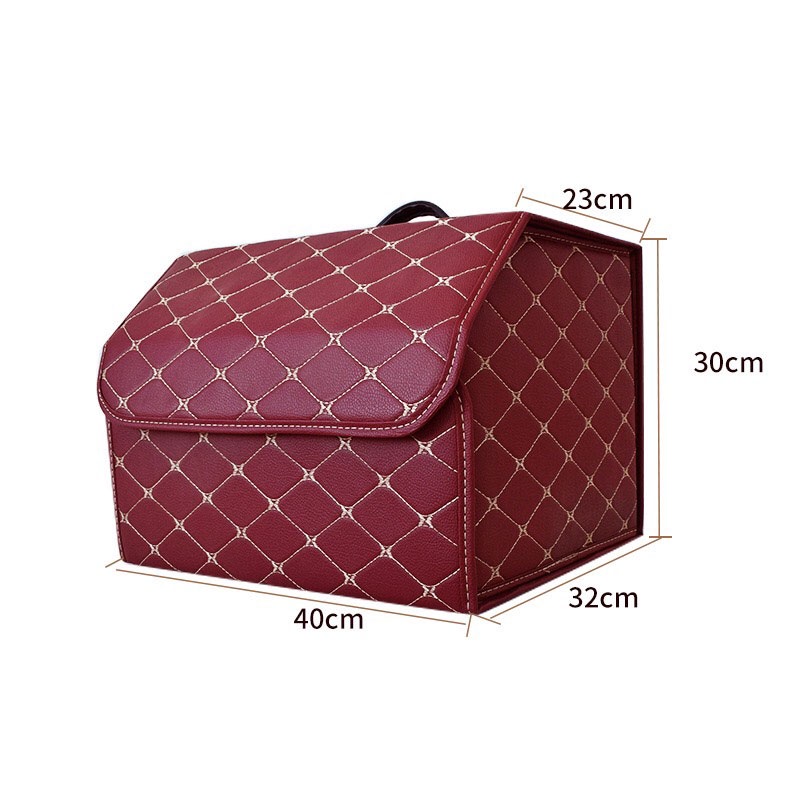 Thùng Đựng Đồ Cốp Sau Ô Tô Bọc Da Cao Cấp - Có Thể Gấp Gọn Tiện Lợi VER.2 - CARZONE