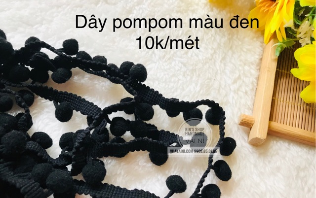 Dây ren pompom, tua rua trang trí- Nguyên liệu handmade, dùng trong may mặc