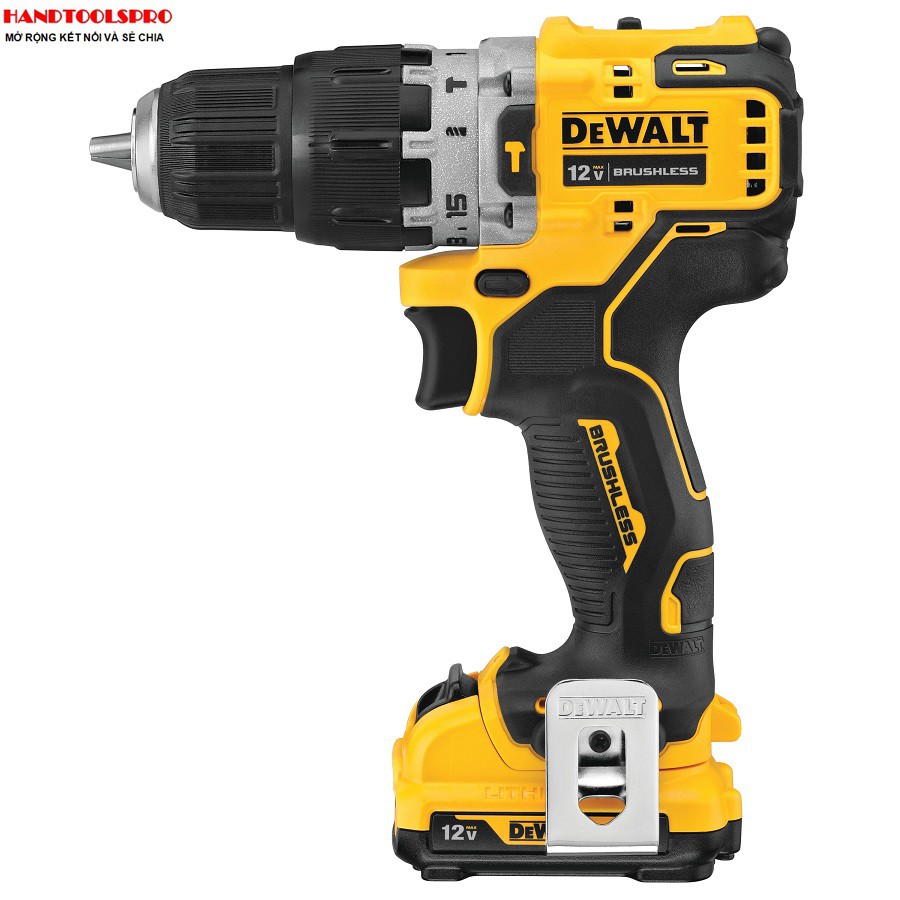 Máy khoan vặn vít dùng pin DeWALT 12V DCD706D2 (Máy, Sạc, 2 pin 2Ah Vali)