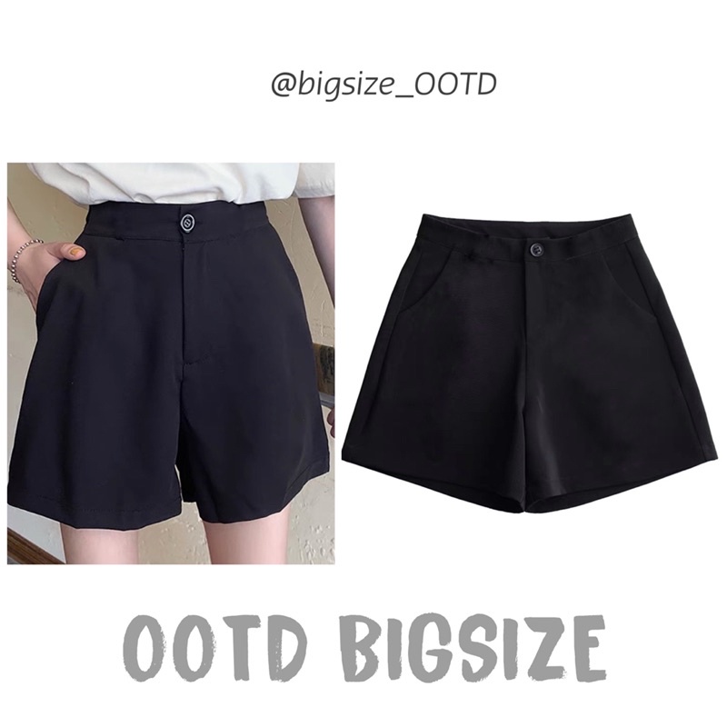 Quần short vải nữ đen trơn [OOTD BIGSIZE 60-90KG]