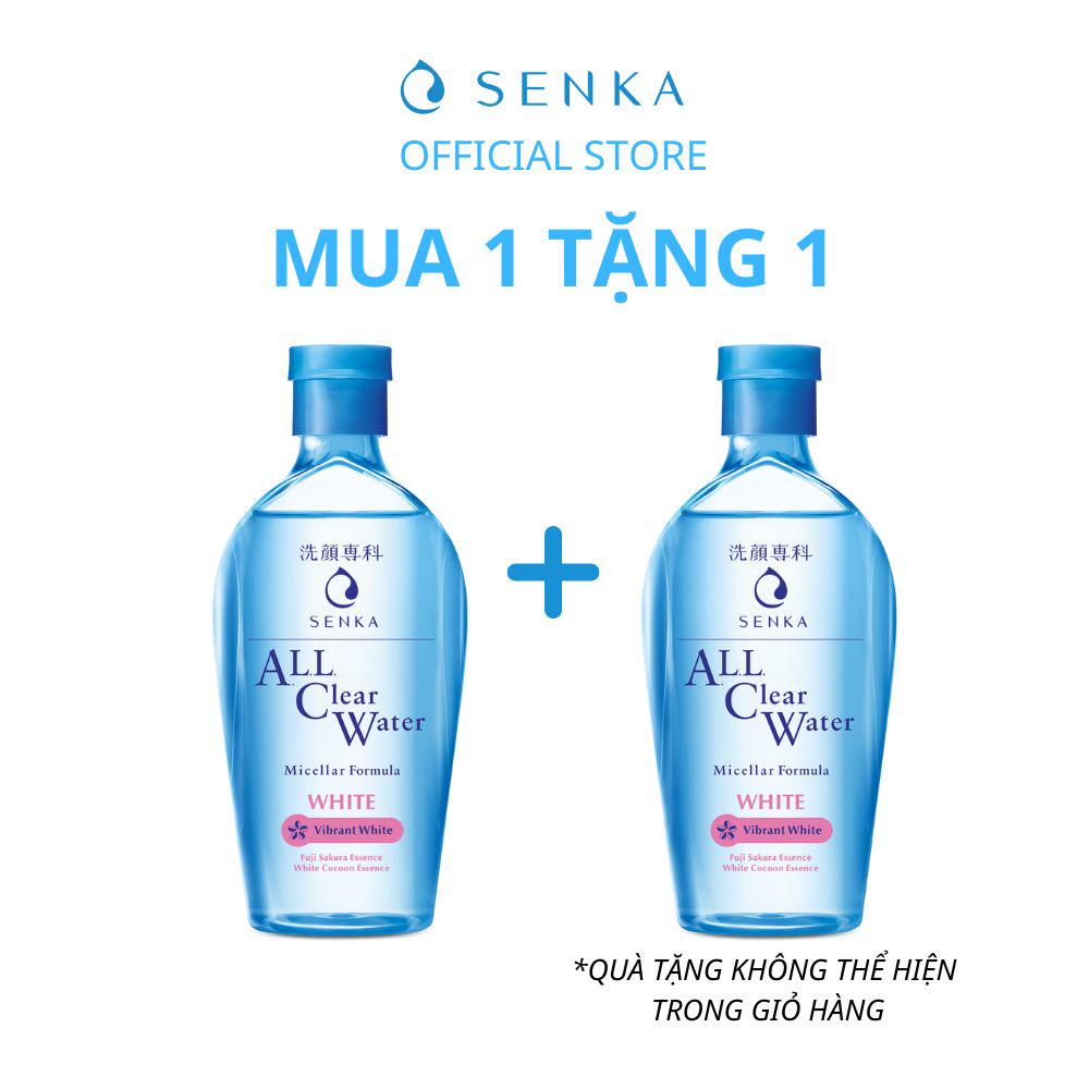[MUA 1 TẶNG 1] Nước tẩy trang dưỡng trắng Senka All Clear Water Micellar Formula White 230ml/chai