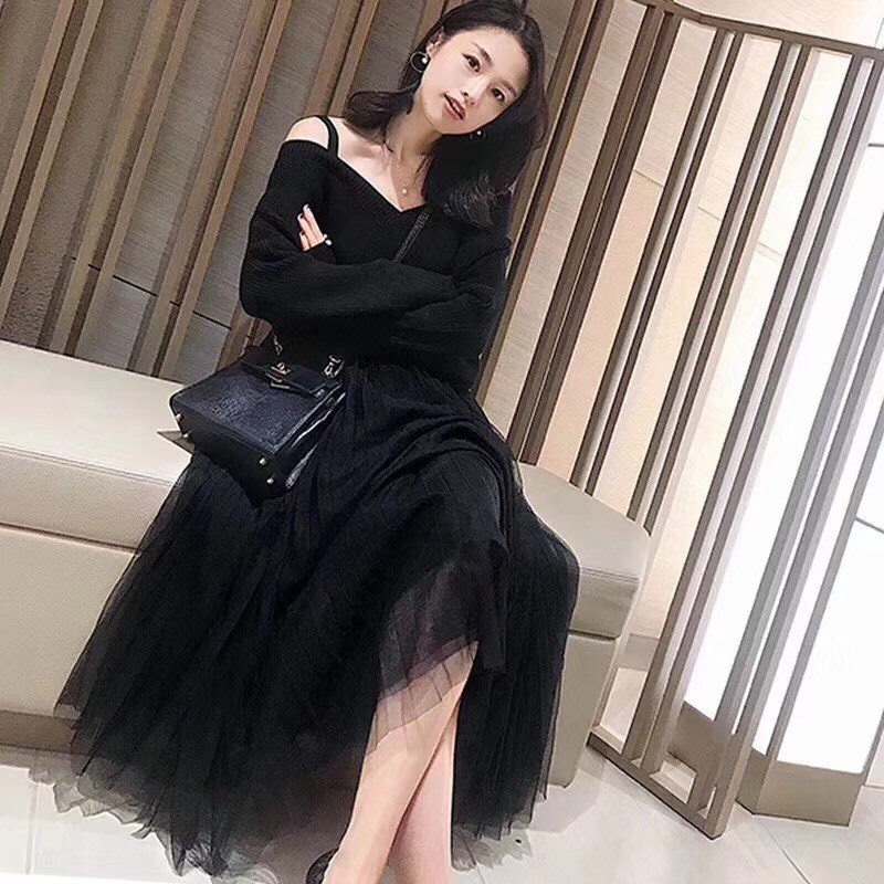 HOT TREND Chân Váy Xếp Ly Dáng Dài Cute Điệu Đà