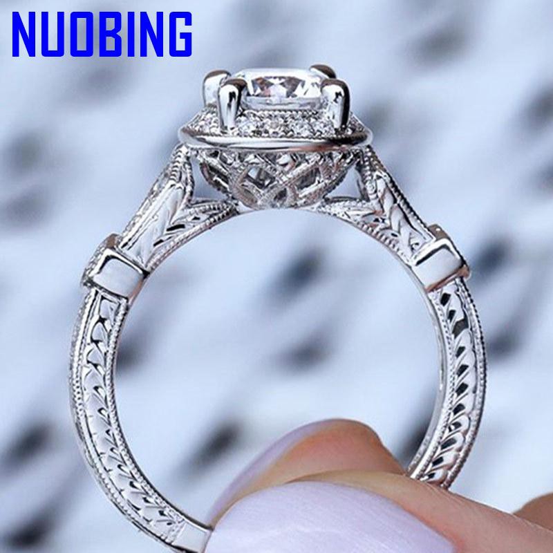 Nhẫn Mạ Vàng Trắng 14k Đính Đá Quý Thời Trang Cho Nam Nữ