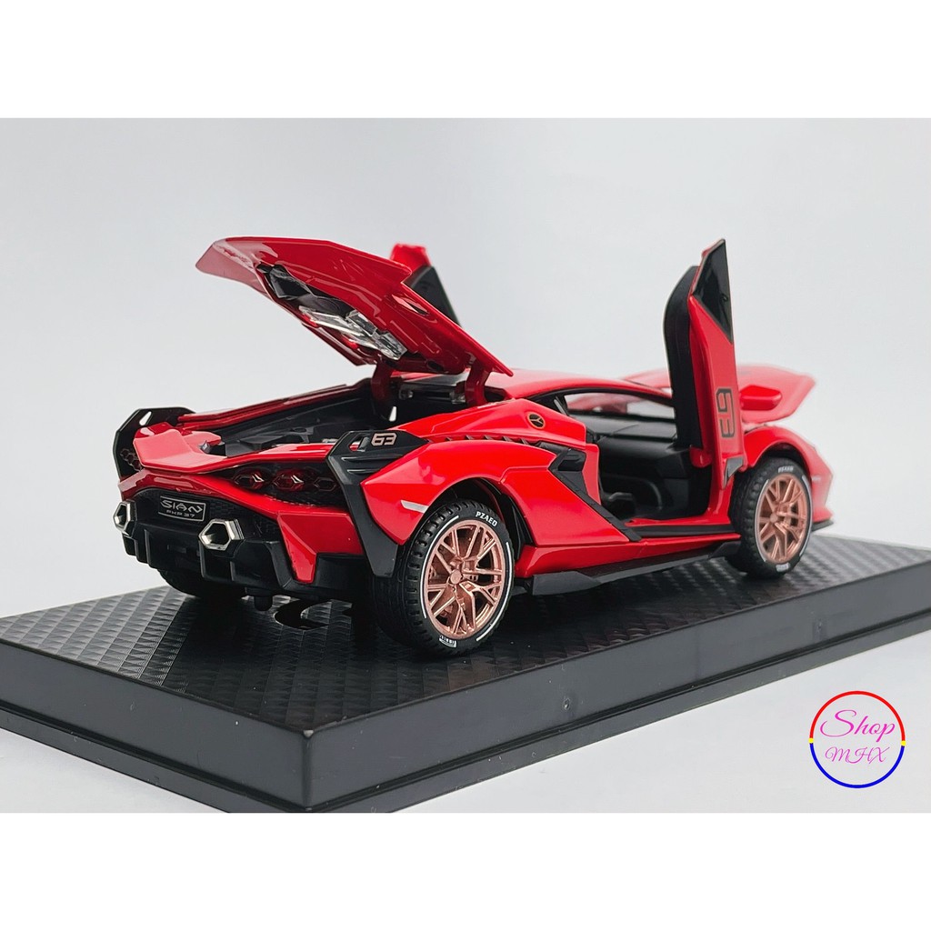 Xe mô hình sắt Lamborghini Sian FKP 37 TẶNG KÈM BIỂN SỐ tỉ lệ 1:32 hãng XHD