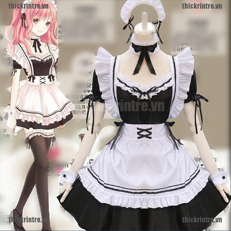 Bộ đầm hóa trang cô hầu gái Lolita dễ thương phong cách Pháp