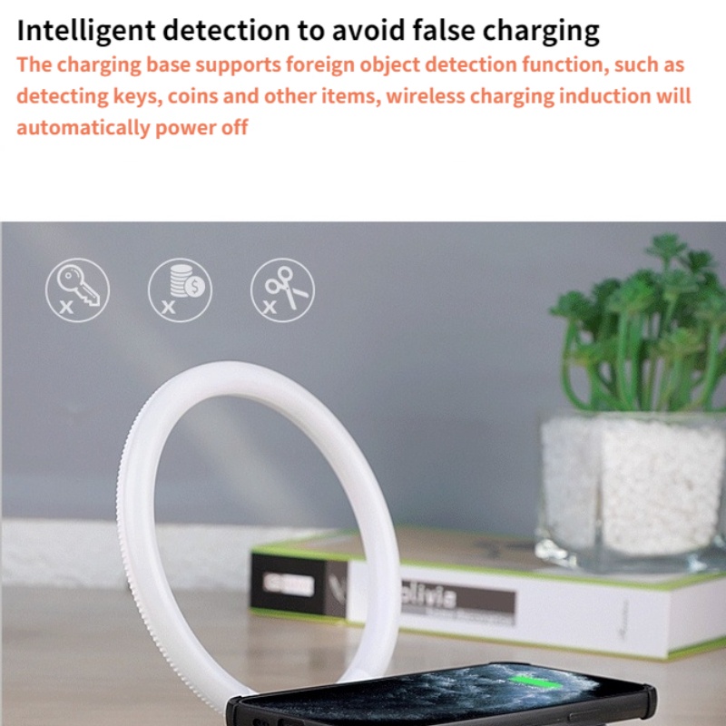 Đèn Ngủ Không Dây Sạc USB 15W Cảm Ứng Có Giá Đỡ Sáng Tạo