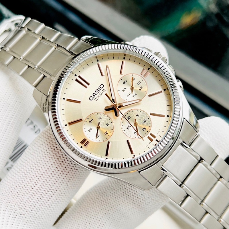 Đồng hồ kim nam dây thép Casio MTP 1375D 7A2