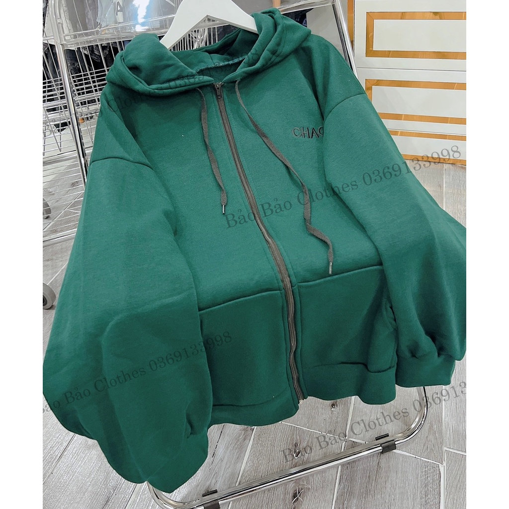 Khoác Nỉ Hoodie Nam Nữ Thêu Ngực Chaos Unisex Mũ To Kéo Khóa- Hoodie Sweater Nỉ Uzzlang