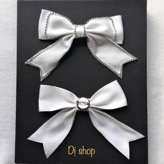 NƠ LỤA ĐÍNH ĐÁ CÓ ghim cài size tầm 12cm