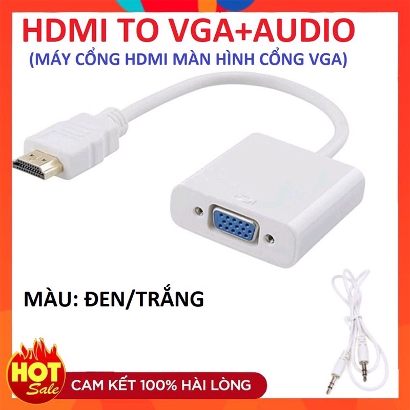 (Chính Hãng) Cáp Chuyển Tín Hiệu HDMI sang VGA VIKI Cho PC,laptop, Máy Chiếu Cao Cấp Độ Dài 20CM