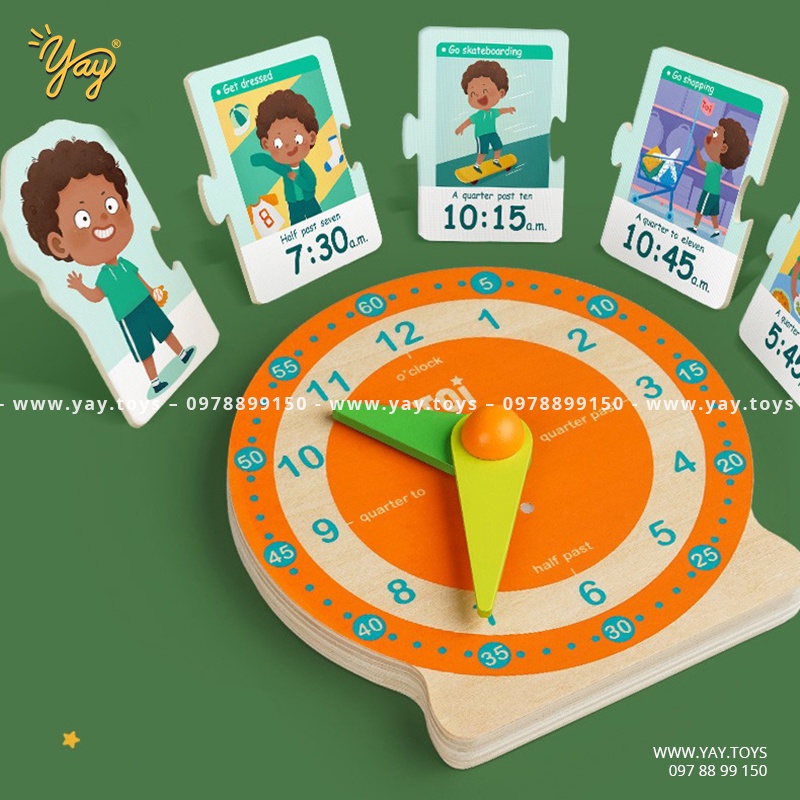 (3 in 1) Bộ Trò Chơi Bé Tập Xem Giờ - Tick-tock Clock Game TOI