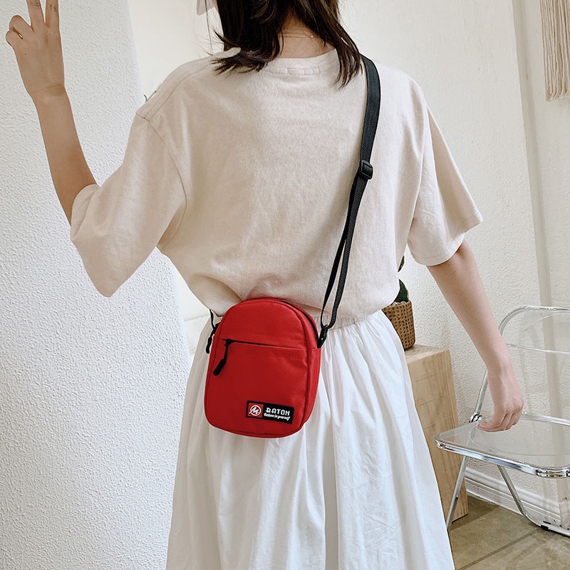 Túi đeo chéo vải canvas thời trang cho nữ tùy chọn màu sắc