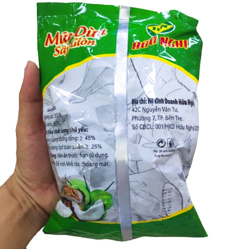 Mứt Dừa Sấy Khô Hữu Nghị Gói 275g Giòn Thơm Ngon