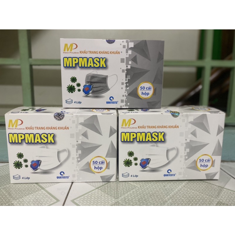 Khẩu Trang Y Tế 4 lớp, KF94 Minh Phương MP Mask- 3 màu trắng, xanh, xám