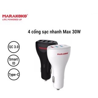 Tẩu sạc nhanh ô tô 4 cổng siêu bền