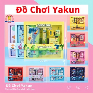 Đồ dùng học tập dễ thương cute dụng cụ học cho bé gồm (hộp bút, chì, hộp sáp, tẩy, gọt , thước kẻ)