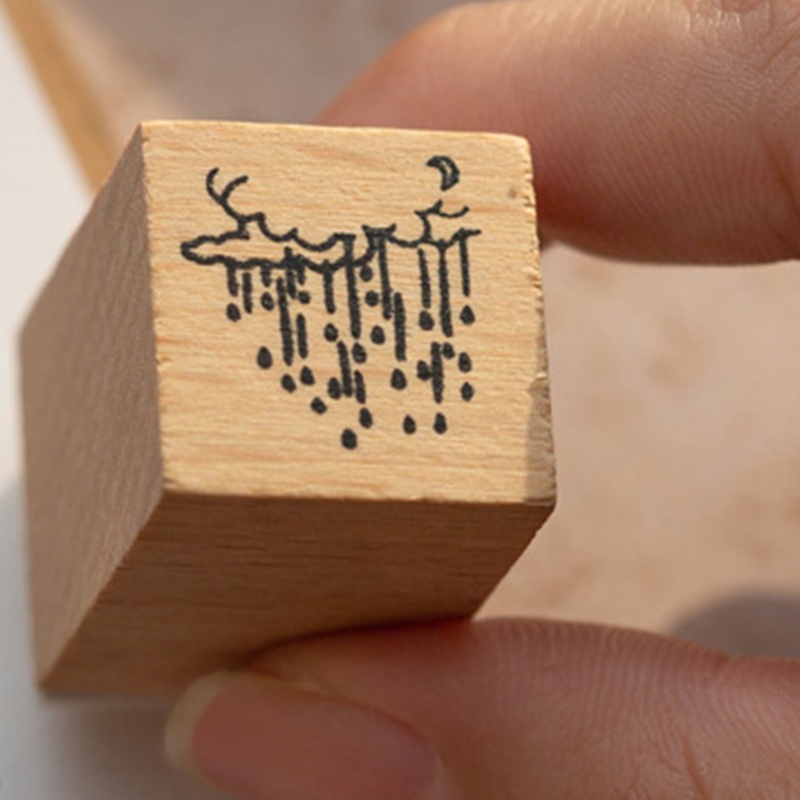 Set 16 tấm gỗ cao su dùng để trang trí album ảnh DIY