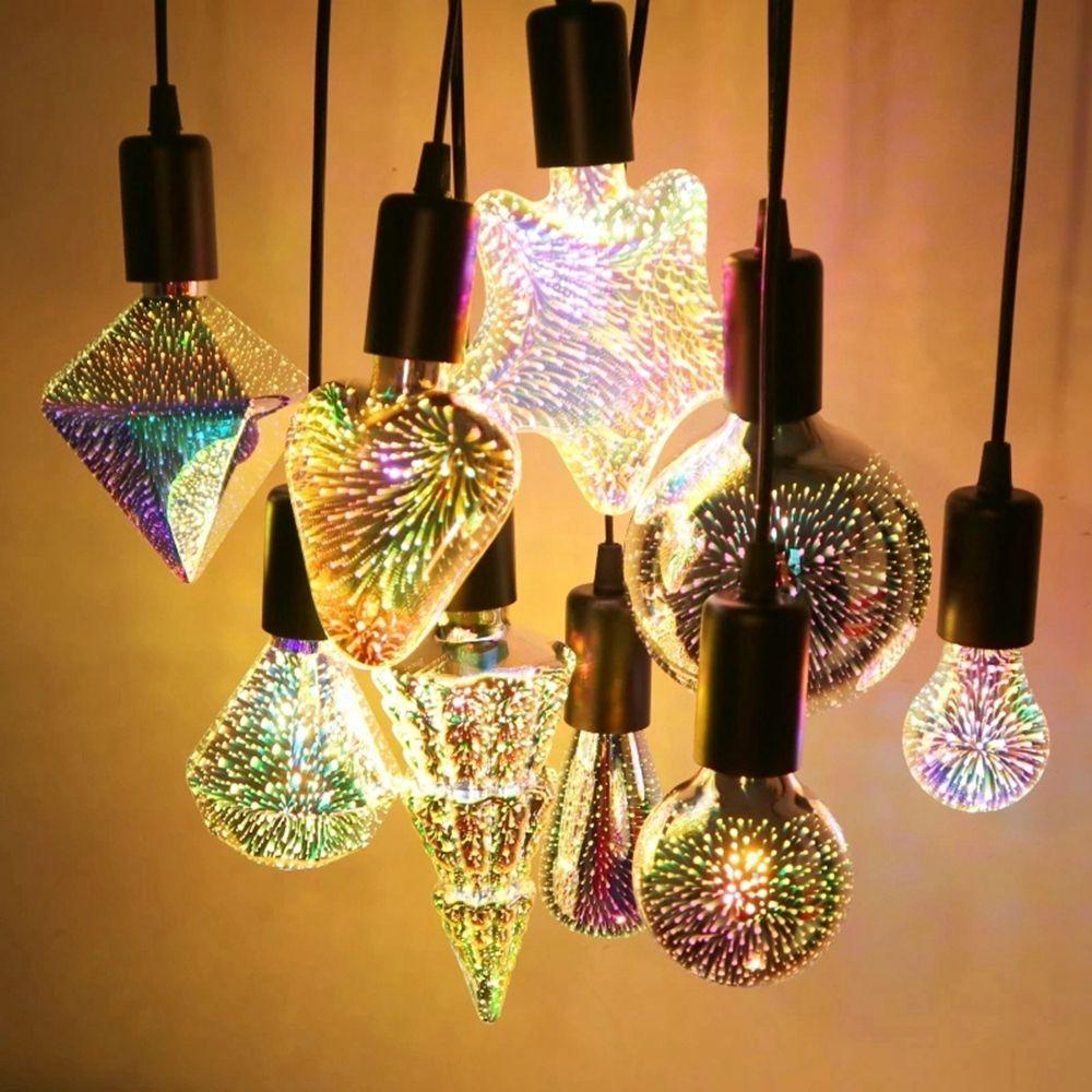 HARRIETT Bóng Đèn LED 3D Bằng Kính Phong Cách Vintage Độc Đáo Trang Trí Nhà Cửa
