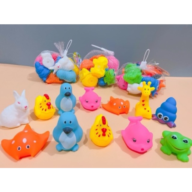 Đồ chơi thú chip chip thả bồn tắm đáng yêu cho bé - túi 10 con