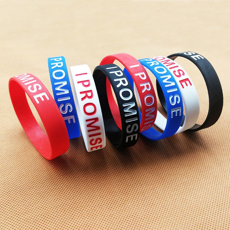 5 Vòng Tay Silicone In Chữ I Promise Thời Trang
