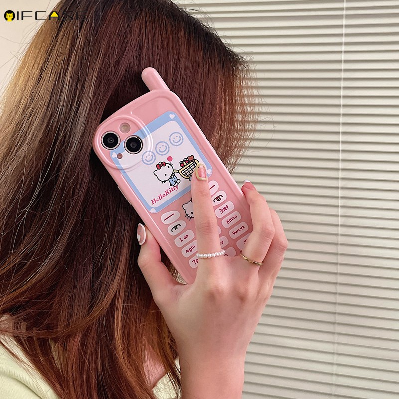 Ốp Điện Thoại Dẻo Họa Tiết Hoạt Hình Hello Kitty Phong Cách Cổ Điển Chống Sốc Cho iPhone 13 12 11 Pro Max XS Max XR X