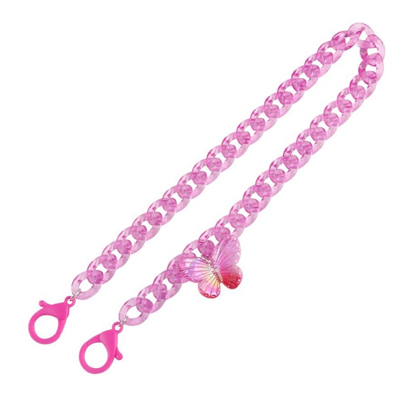 Dây đeo mắt kính hình bướm làm từ acrylic màu kẹo ngọt ngào