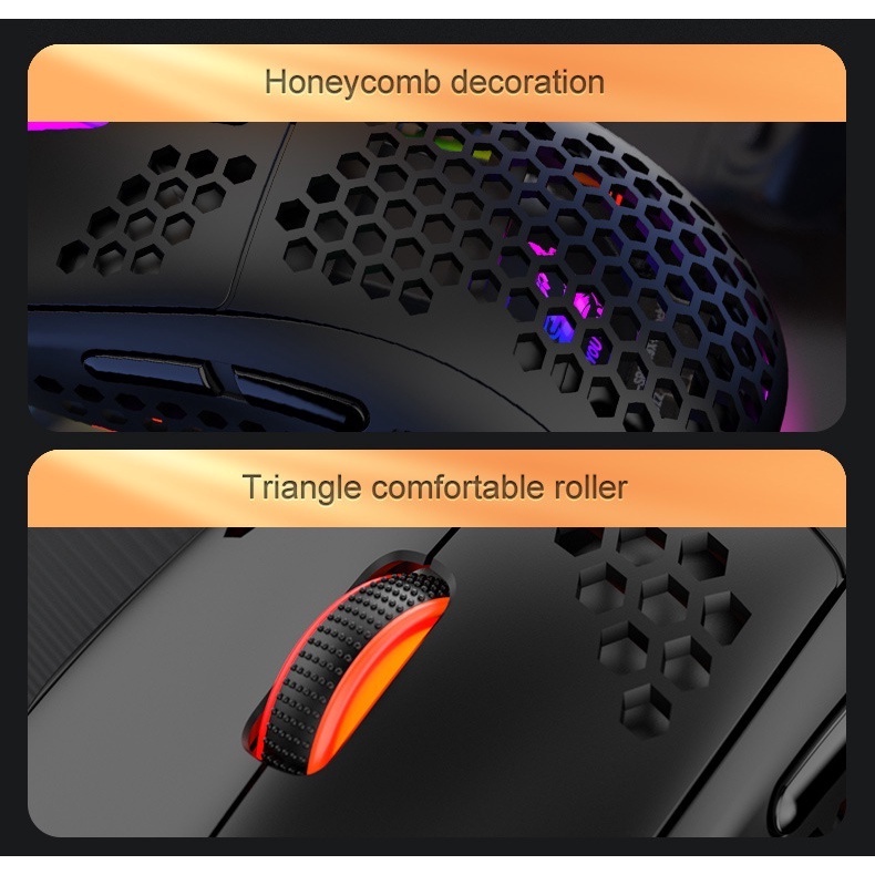 Chuột máy tính, chuột gaming có dây vi tính laptop FreeWolf M8 đèn LED RGB cho game thủ văn phòng - RUTEX Store