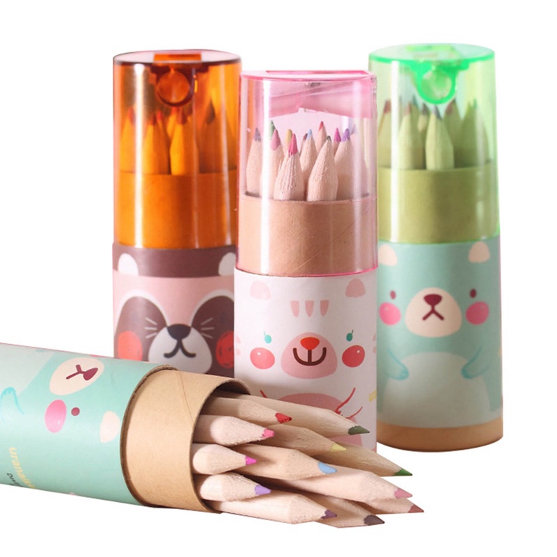 Set 12 Bút Chì Màu Hình Gấu Dễ Thương