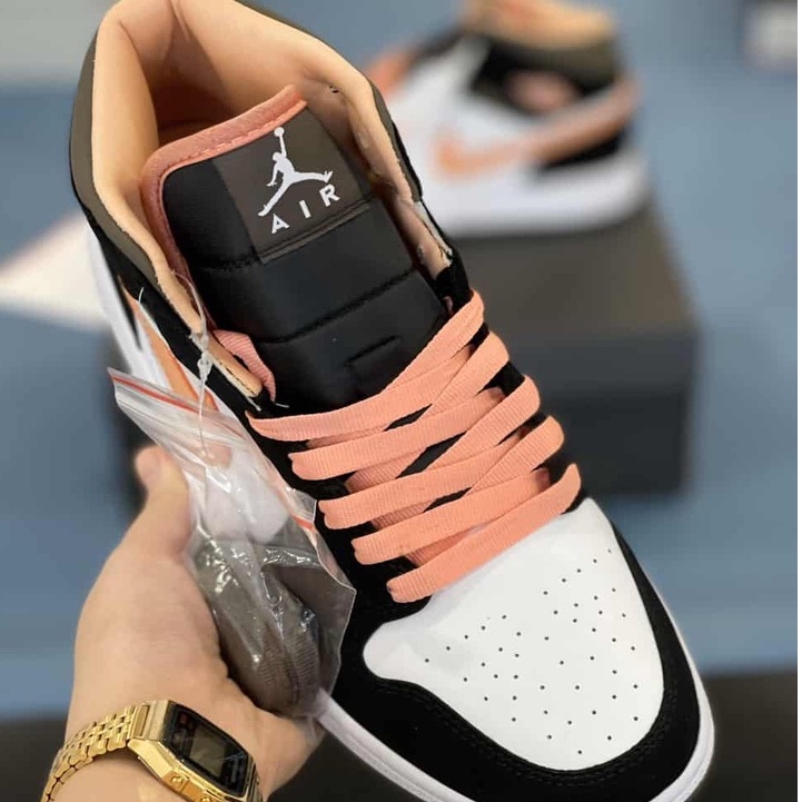 Giày thể thao jordan 1 low peach cổ thấp, giày sneaker nâu cam cổ thấp nam nữ hàng cao cấp | BigBuy360 - bigbuy360.vn