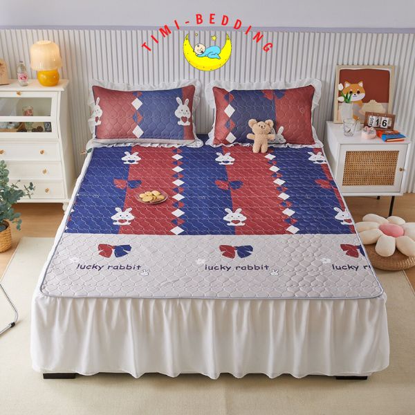 Chiếu điều hòa cao su non 5d phủ ren cao cấp, thoáng mát đẹp mắt - Timibedding