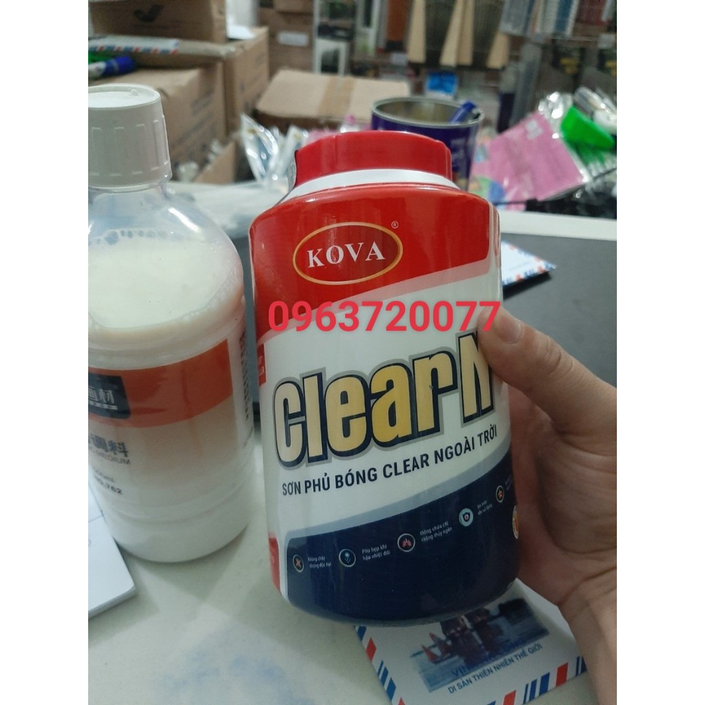 Sơn phủ bóng ngoài trời CLEAR KOVA -1Kg ( phủ bóng tranh tường)