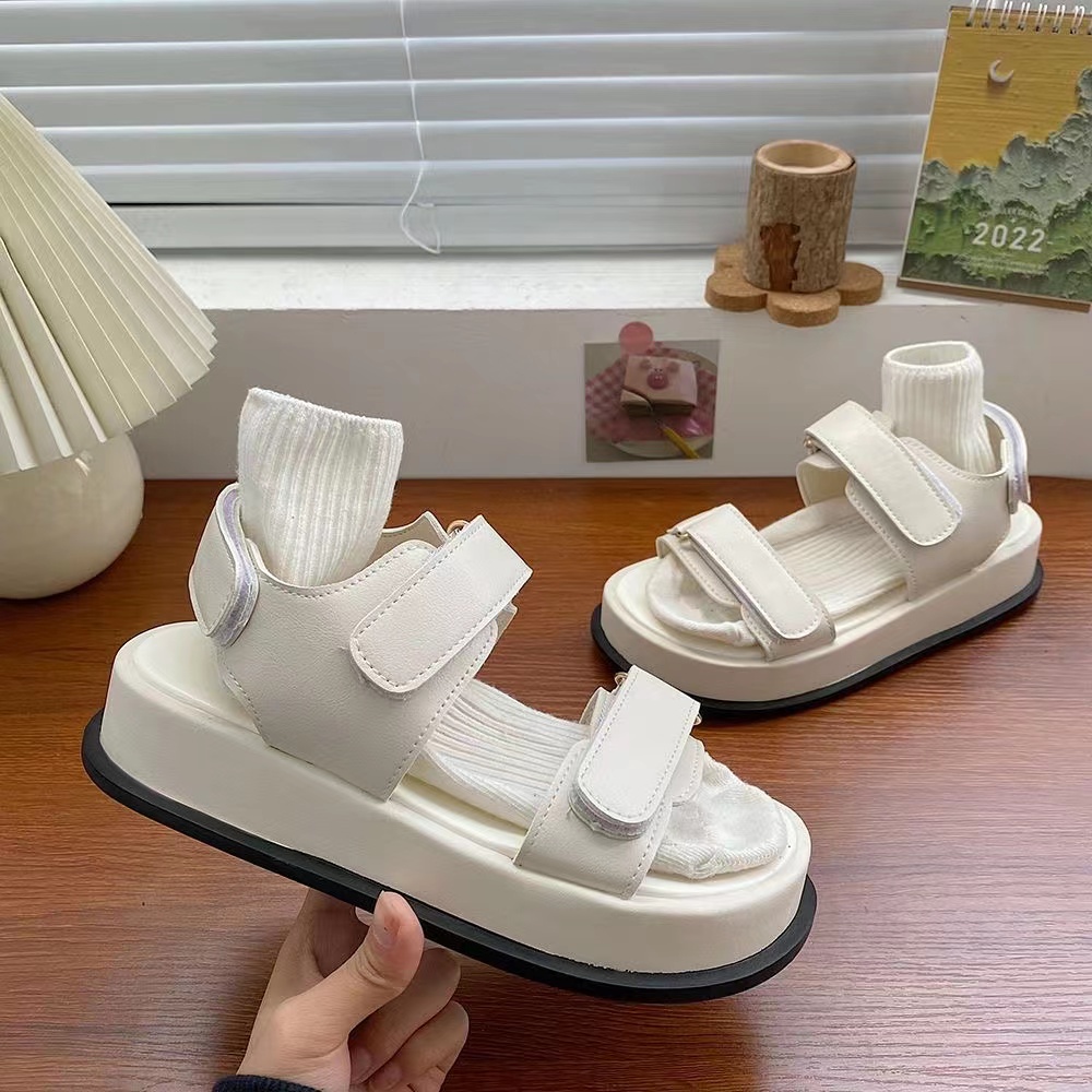 Giày Sandal Đế Dày Quai Dán Chống Nước Thời Trang Dành Cho Nữ