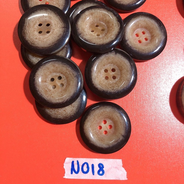 Combo 5 cúc áo,khuy áo,nút áo nâu đen loang màu N016-N019