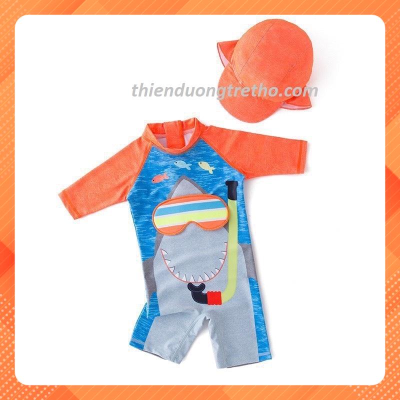 Đồ bơi bé trai, đồ bơi chống nắng cho bé trai 1- 5 tuổi liền thân họa tiết cá mập, khủng long nhiều màu sắc